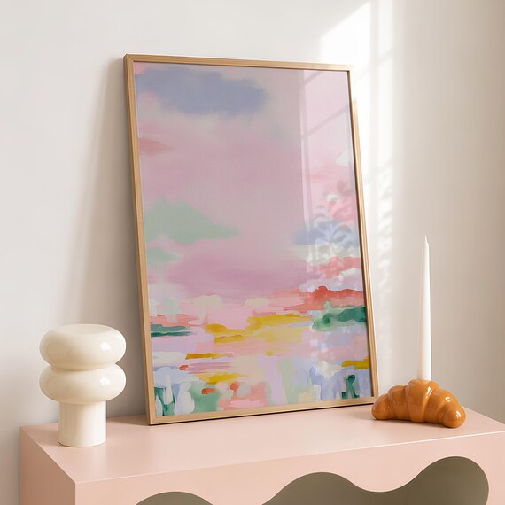 Pastel Modern Abstract Painting Art Print Digital Download