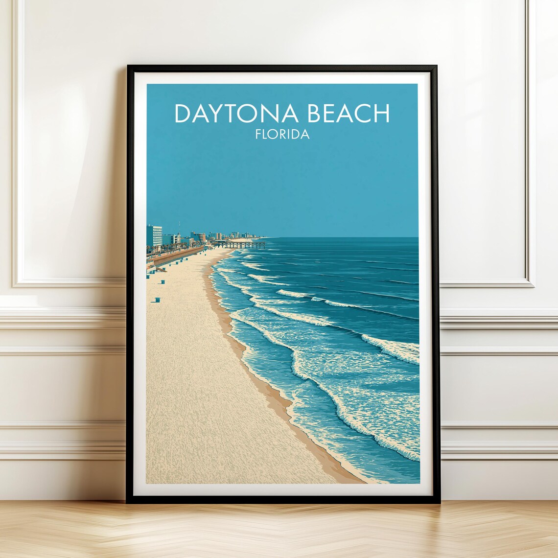 Daytona Beach Florida Vintage Travel Poster