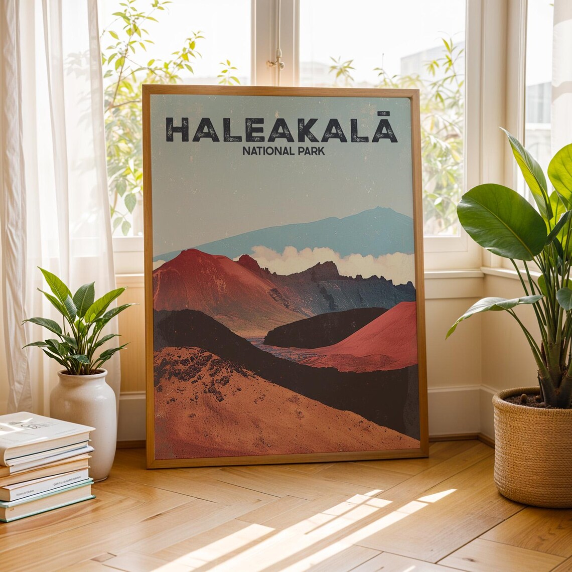 Haleakalā National Park Volcanic Crater Retro Vintage Travel Poster