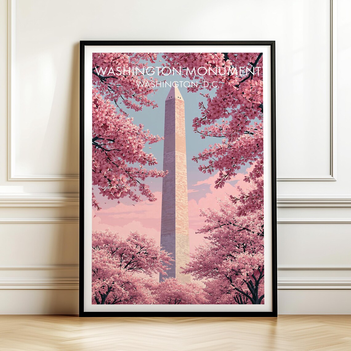 Washington Monument DC Vintage Travel Poster