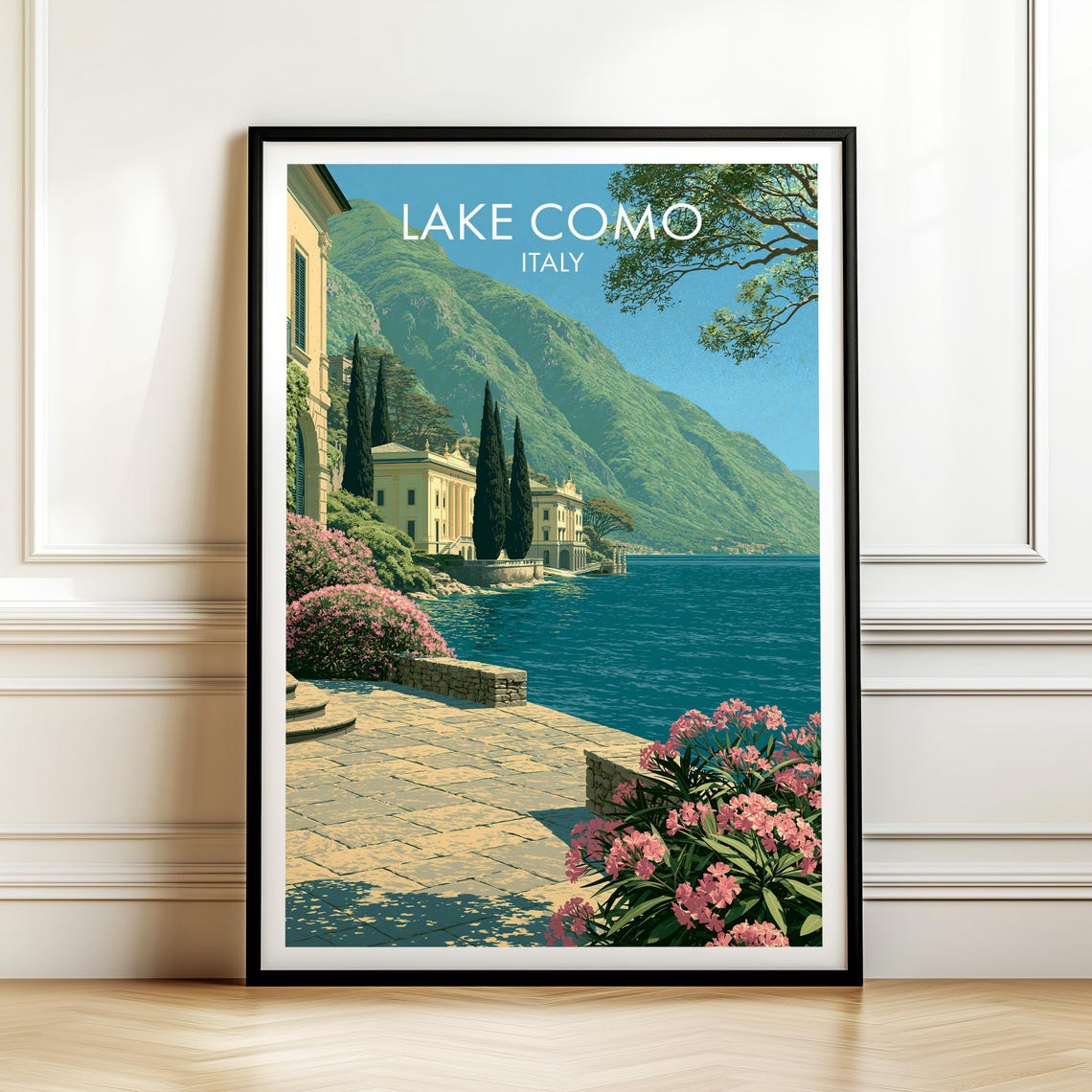 Lake Como Italy Vintage Travel Poster