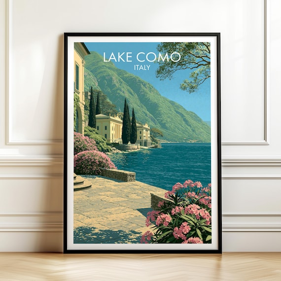 Lake Como Italy Vintage Travel Poster