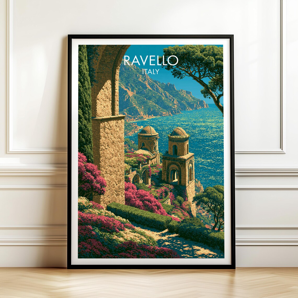 Villa Rufolo Ravello Italy Vintage Travel Poster