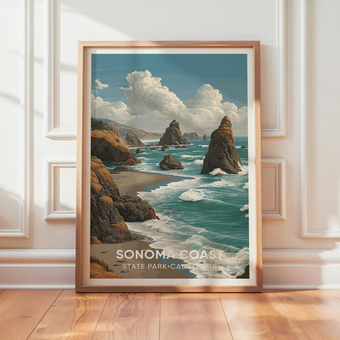 Sonoma Coast State Park Vintage Travel Poster