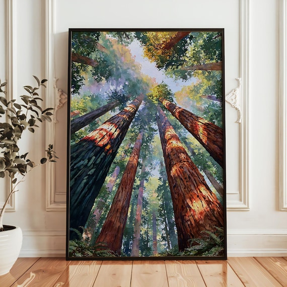Redwood National Park Watercolor Travel Poster