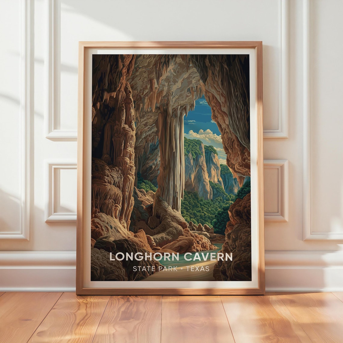 Longhorn Cavern Texas - Vintage Travel Poster