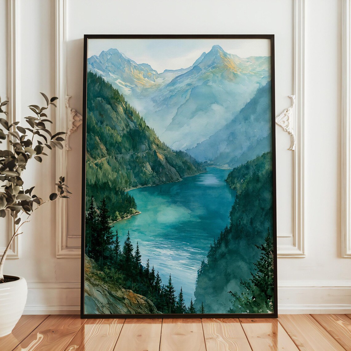 North Cascades National Park Watercolor Travel Poster