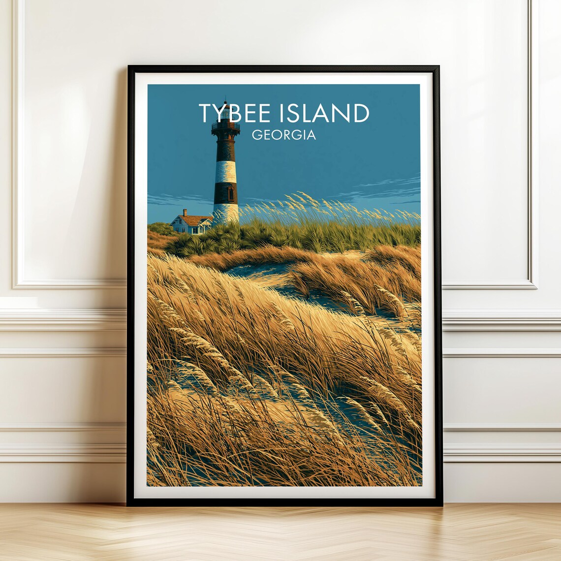Tybee Island Georgia Lighthouse Print Coastal Travel Wall Art