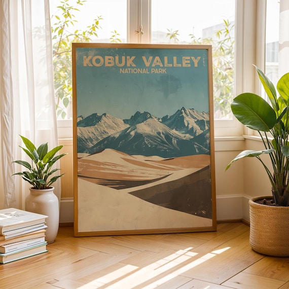Kobuk Valley National Park Arctic Sand Dunes Vintage Travel Poster