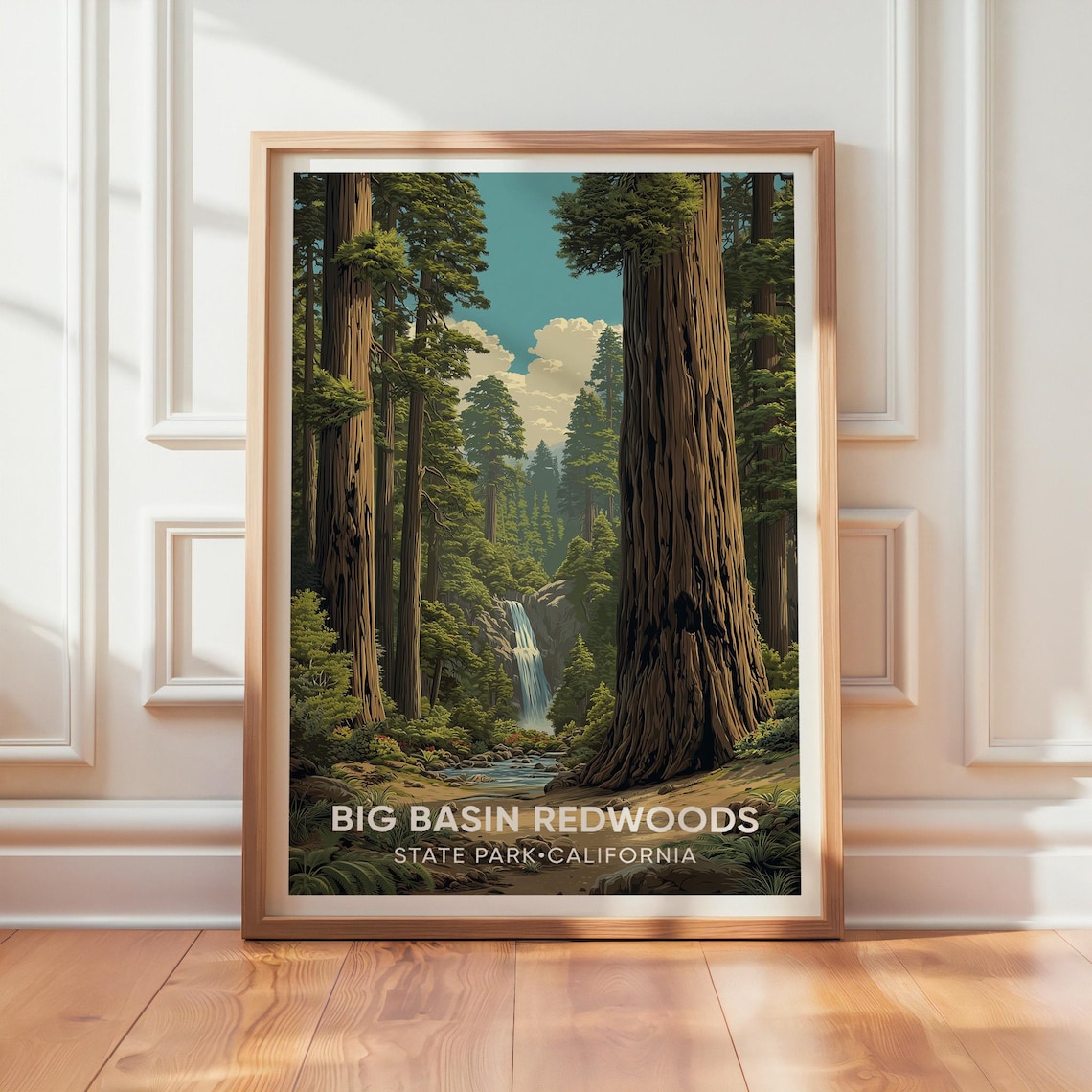 Big Basin Redwoods Vintage California Travel Poster