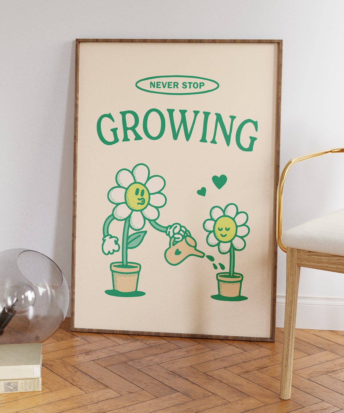 Never Stop Growing Retro Motivational Quote Print - Image 7