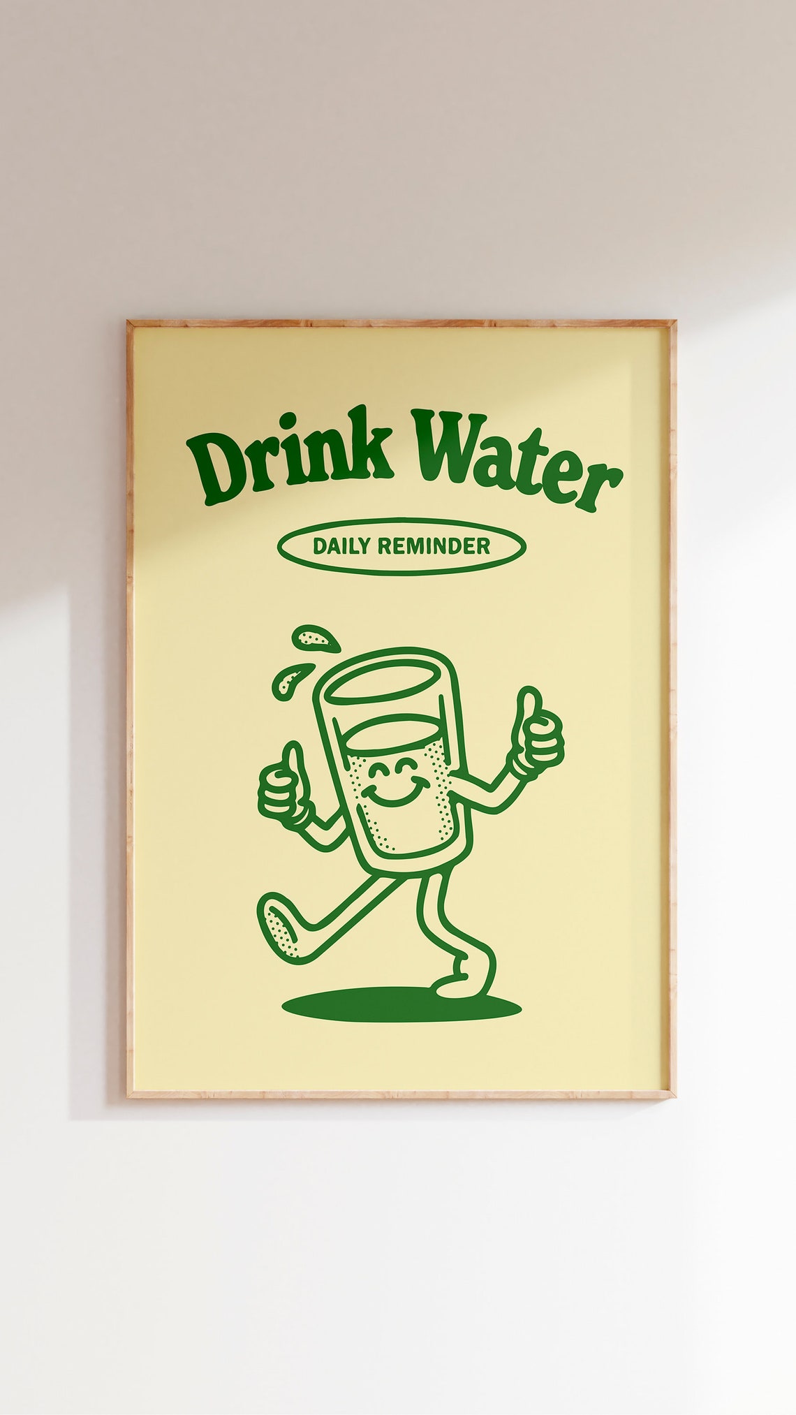 Drink Water Daily Reminder Retro Cute Wellness Quote Wall Art - Image 2
