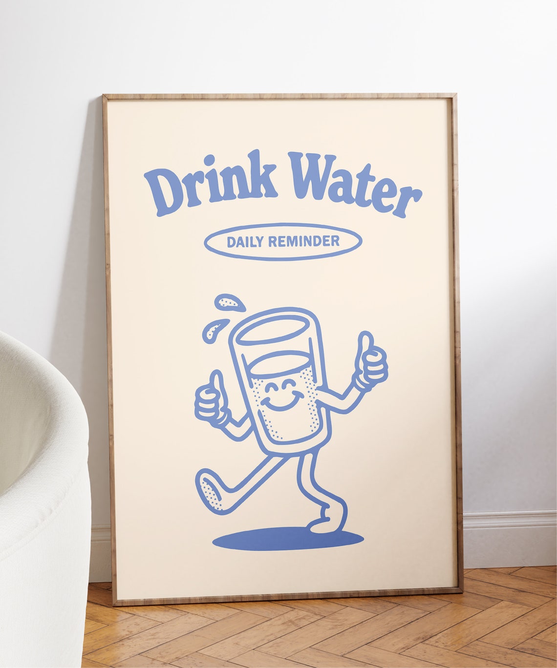 Drink Water Retro Typography Art Print - Image 5