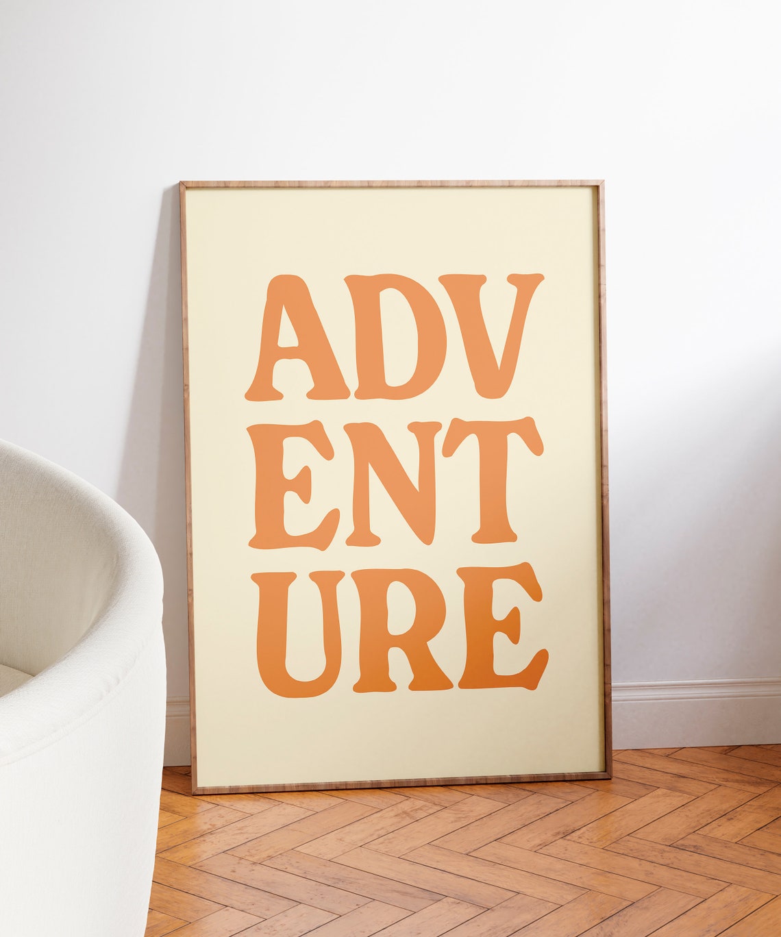 Adventure Bold Retro Typography Cream and Orange Quote Poster - Image 3