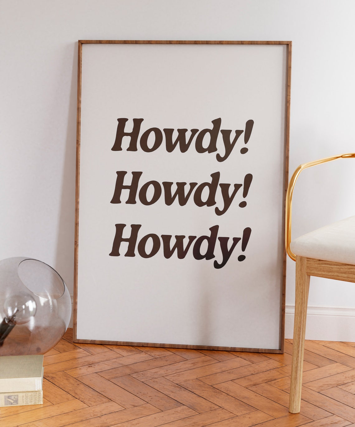 Howdy Howdy Howdy Brown Minimalist Typography Western Quote Poster - Image 6