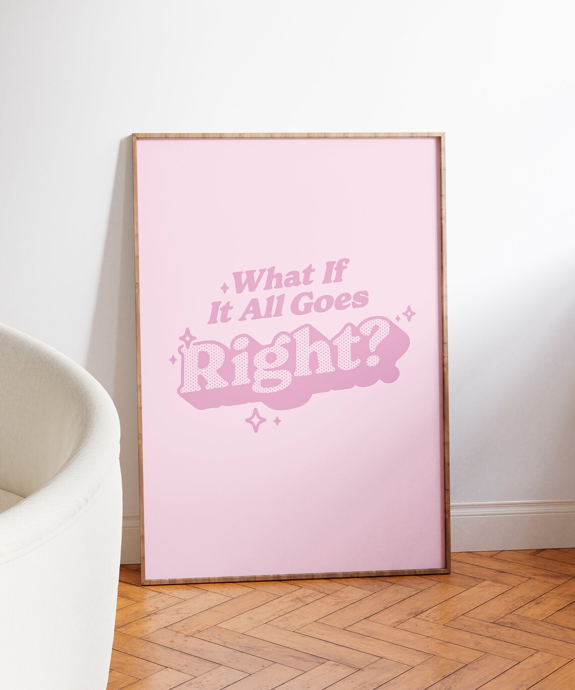 What If It All Goes Right Quote Art Print, Retro - Image 4