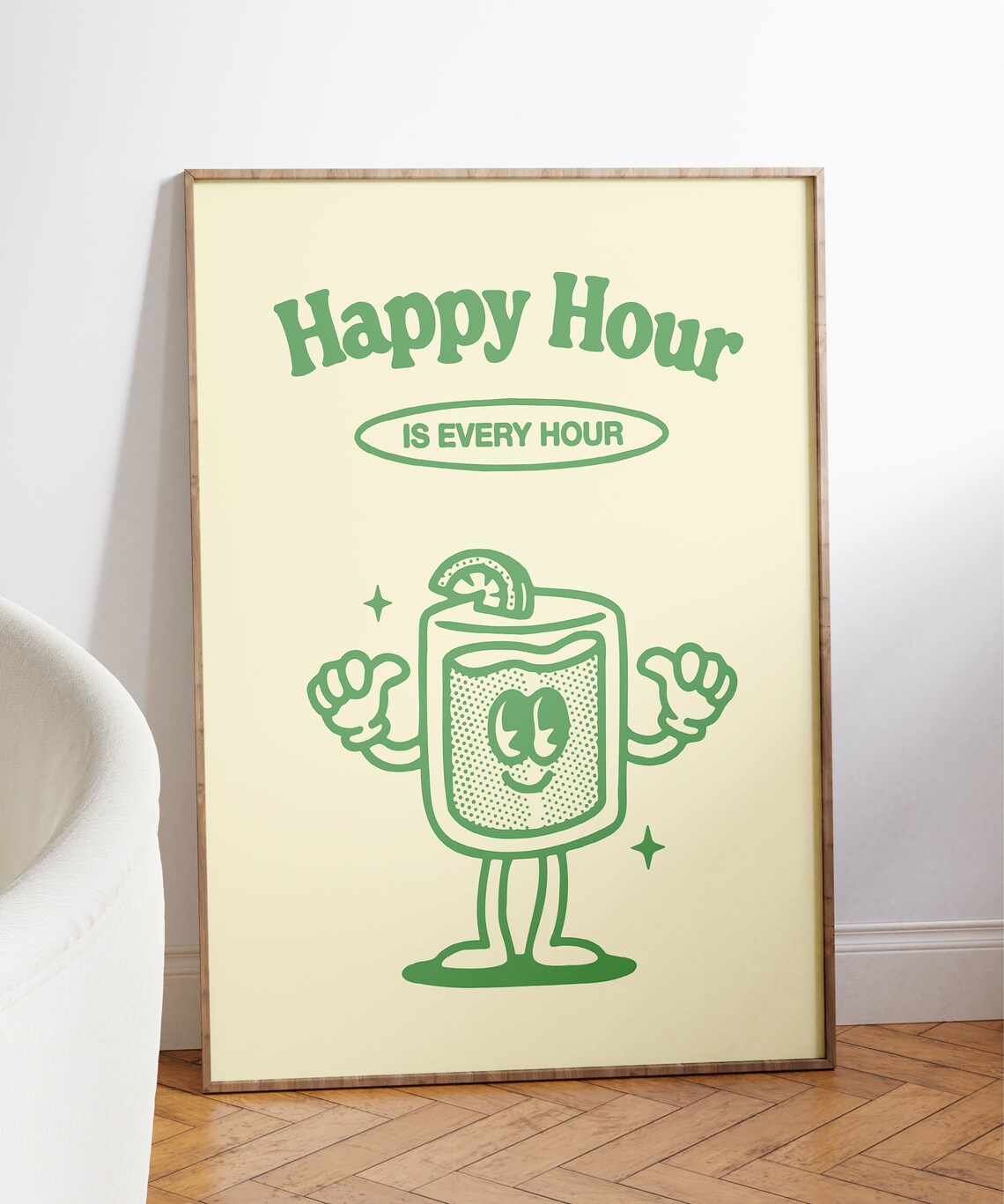 Happy Hour Retro Quote Poster, Bar Decor - Image 5