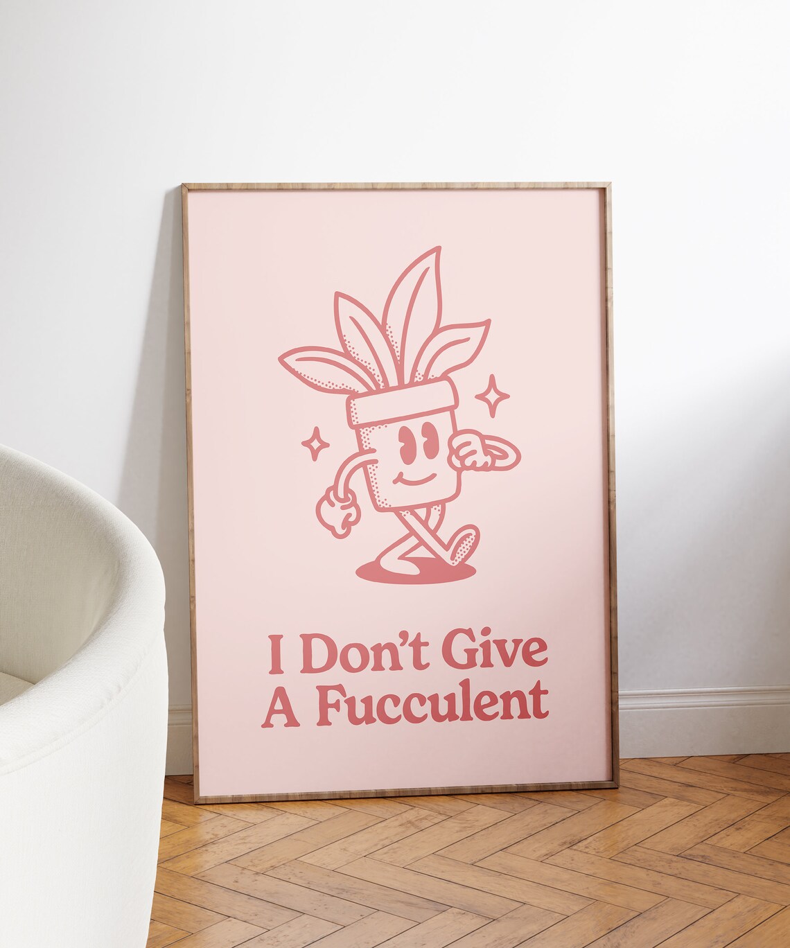I Don't Give A Fucculent Funny Succulent Art Print - Image 3