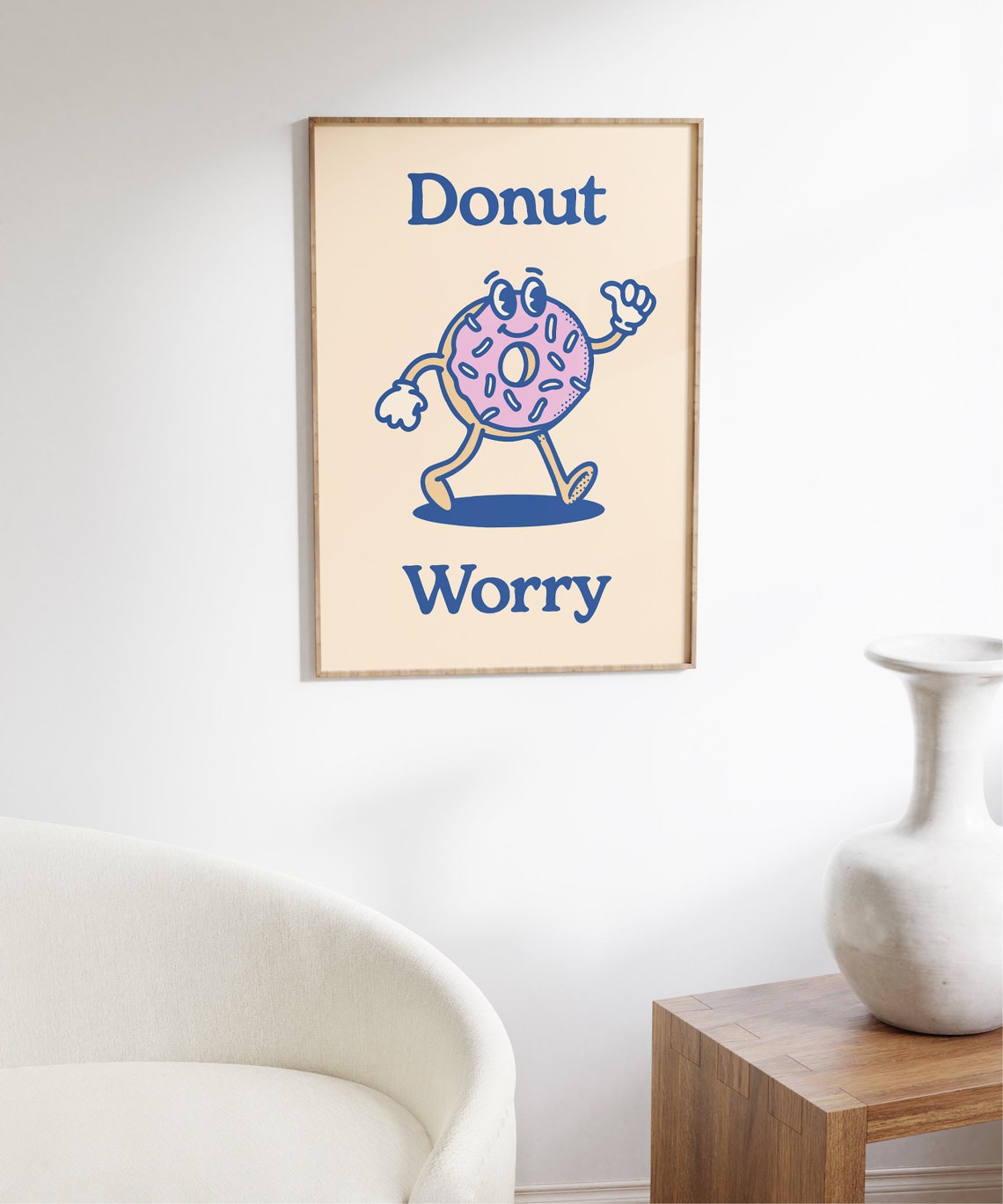 Donut Worry Retro Quote Art Print - Image 6