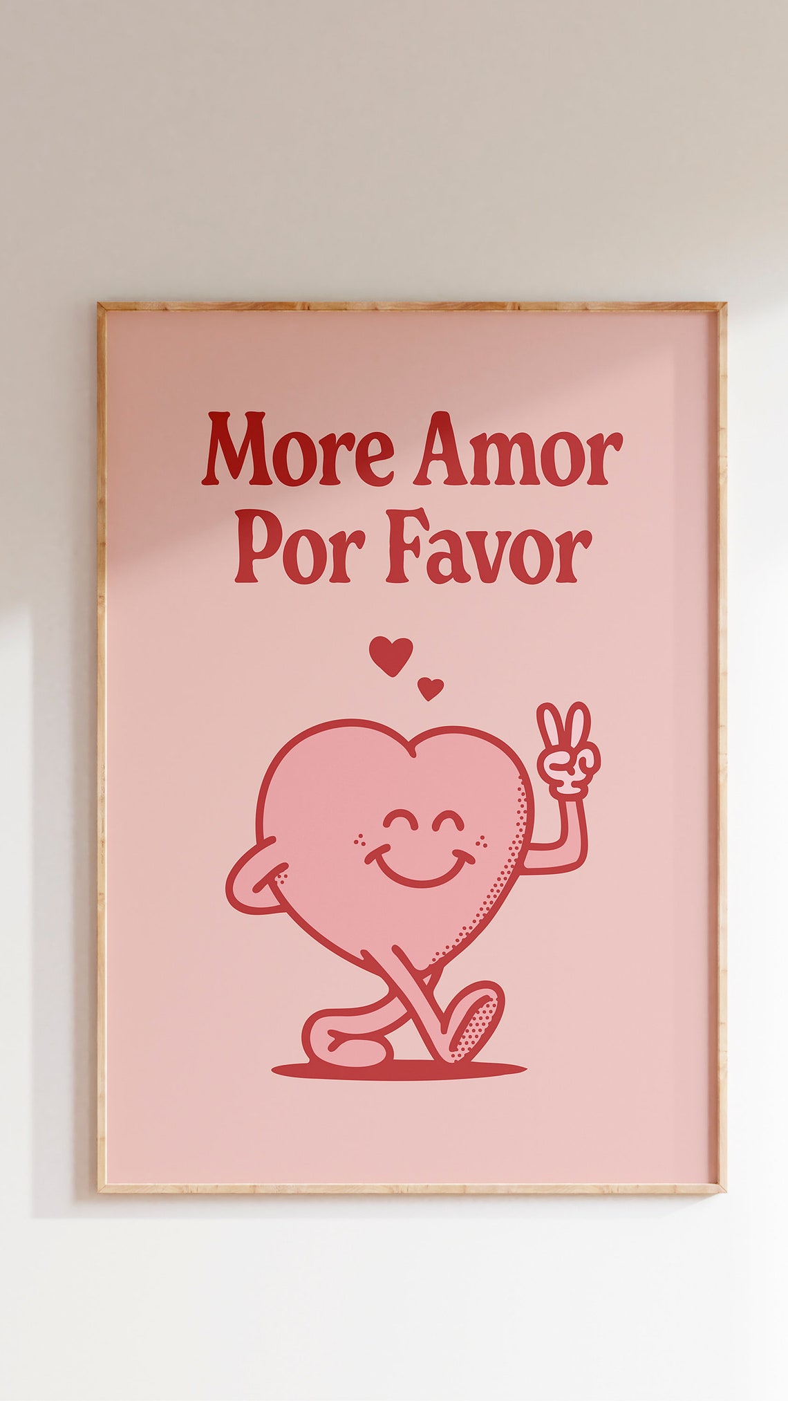 More Amor Por Favor Love Art Print Retro Wall Art Heart Poster Love Quote Aesthetic Living Room Art Love Wall Deco Wall Print - Image 2