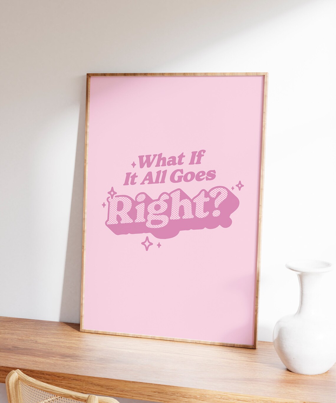 What If It All Goes Right Quote Art Print, Retro - Image 7
