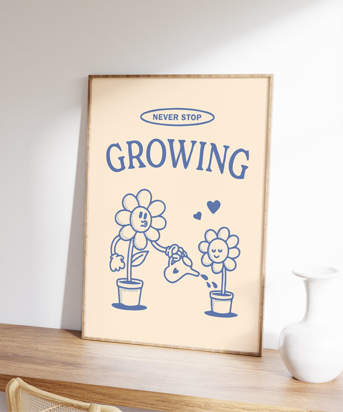 Never Stop Growing Retro Positivity Art Print - Image 5