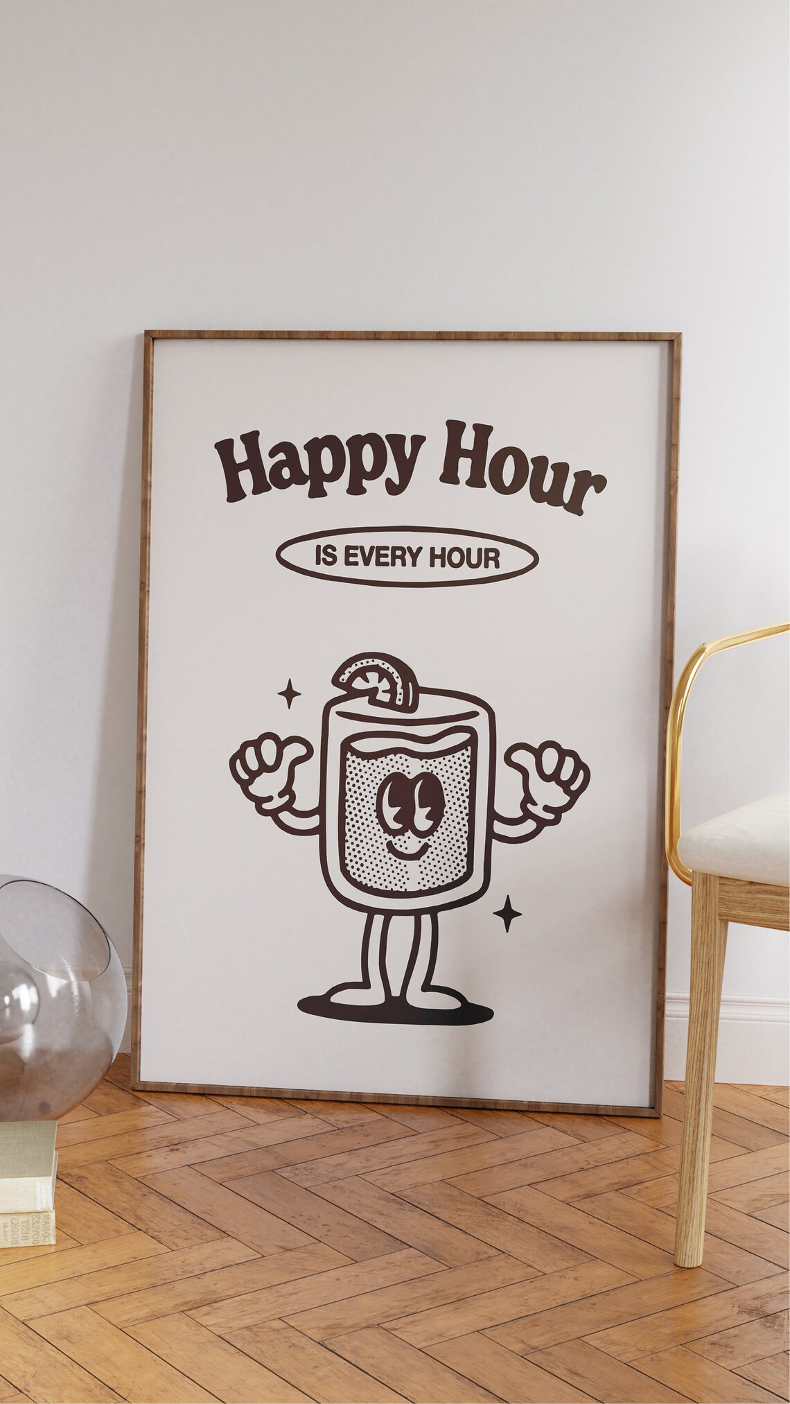 Happy Hour Cocktail Bar Retro Kitchen Wall Art - Image 2