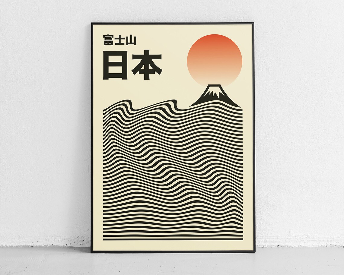 Mount Fuji Modern Japanese Travel Poster