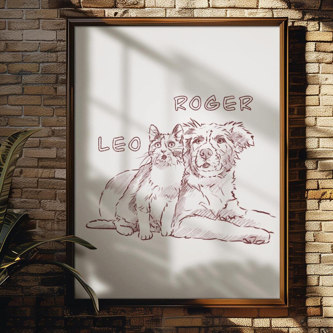 Custom Pet Portrait From Photo, Personalized Gift