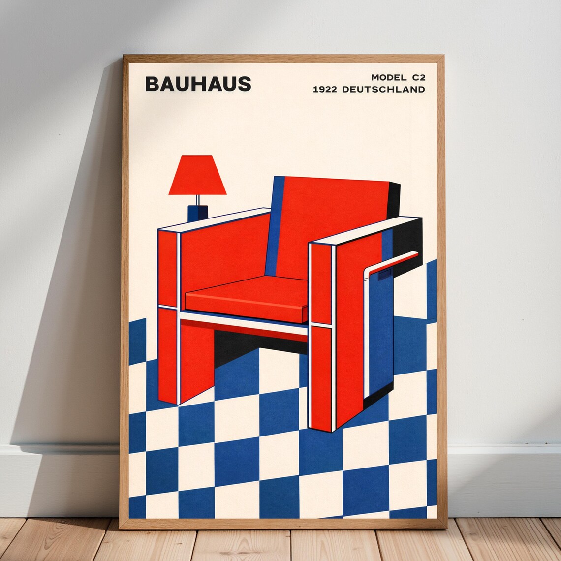 Bauhaus Chair, Mid Century Modern Geometric Poster