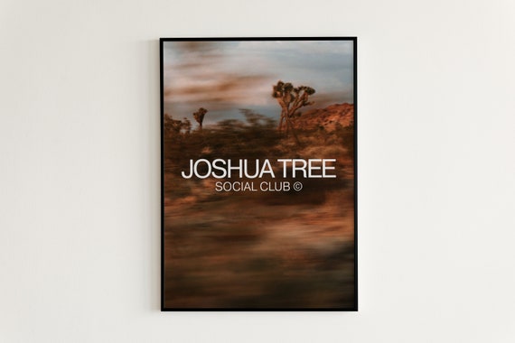 Modern Minimal Joshua Tree Social Club Poster National Park Decor