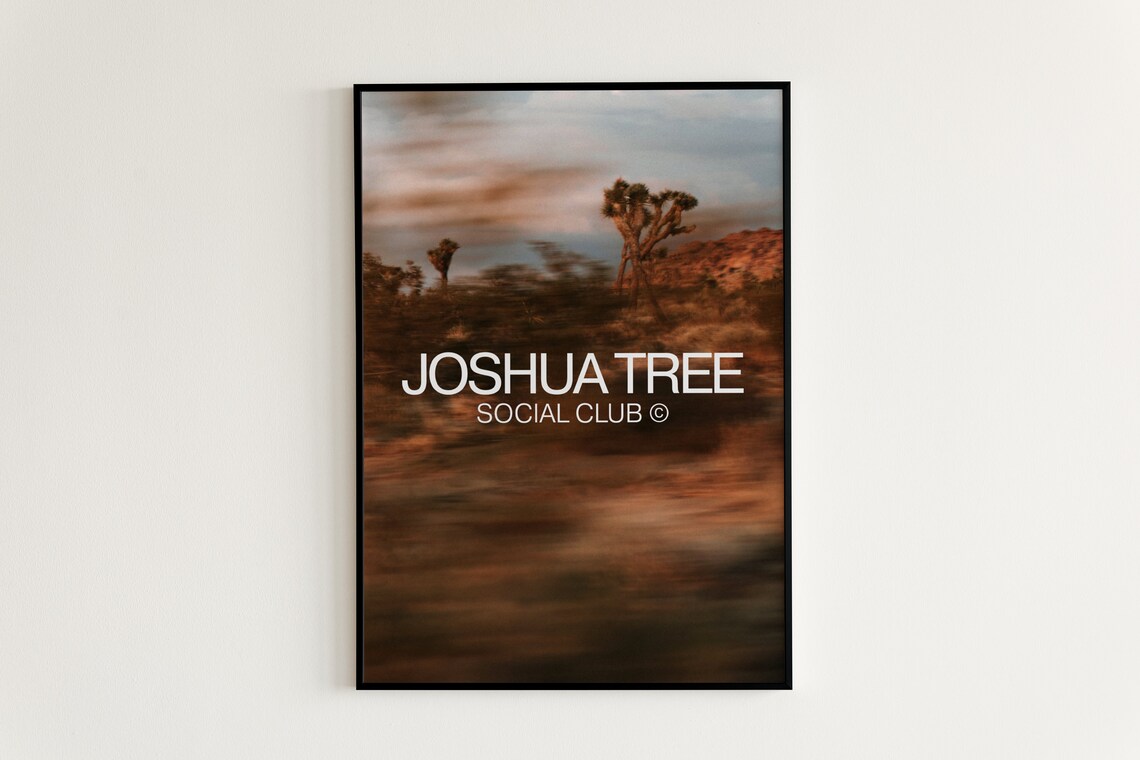 Joshua Tree Desert Dusk Social Club Photography Style Travel Poster