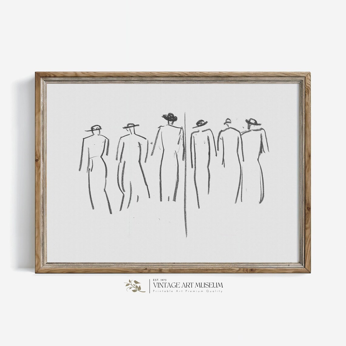 Vintage Abstract Woman Sketch Line Drawing Print