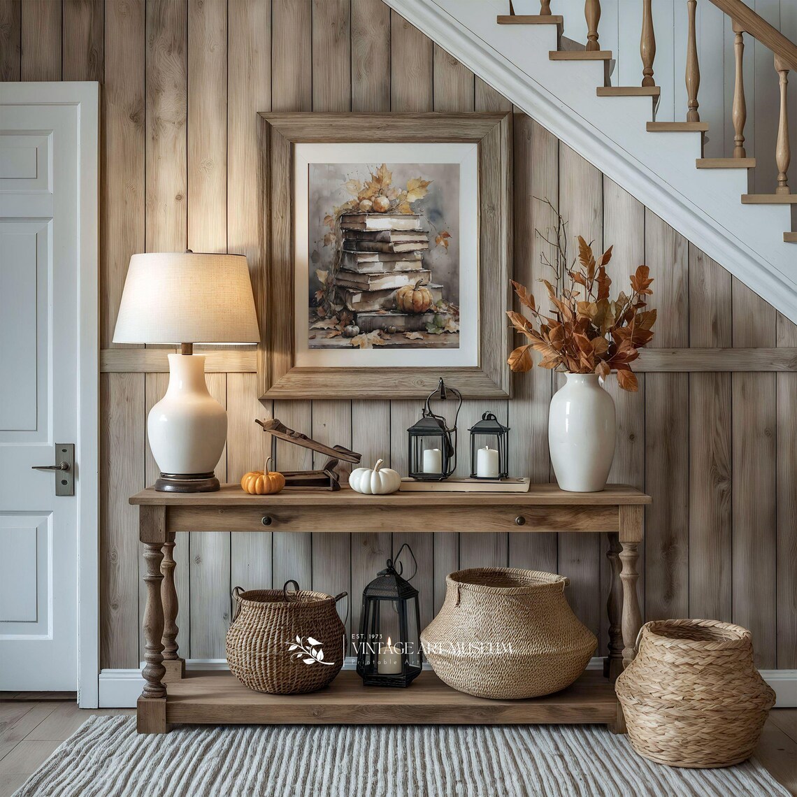 Rustic Fall Decor Vintage Book Still Life Art Print - Image 2