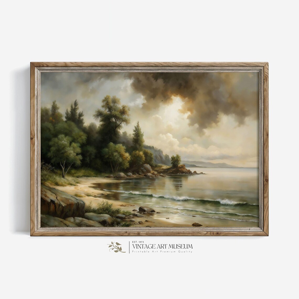 Morning On The Shore Moody Landscape Art Print