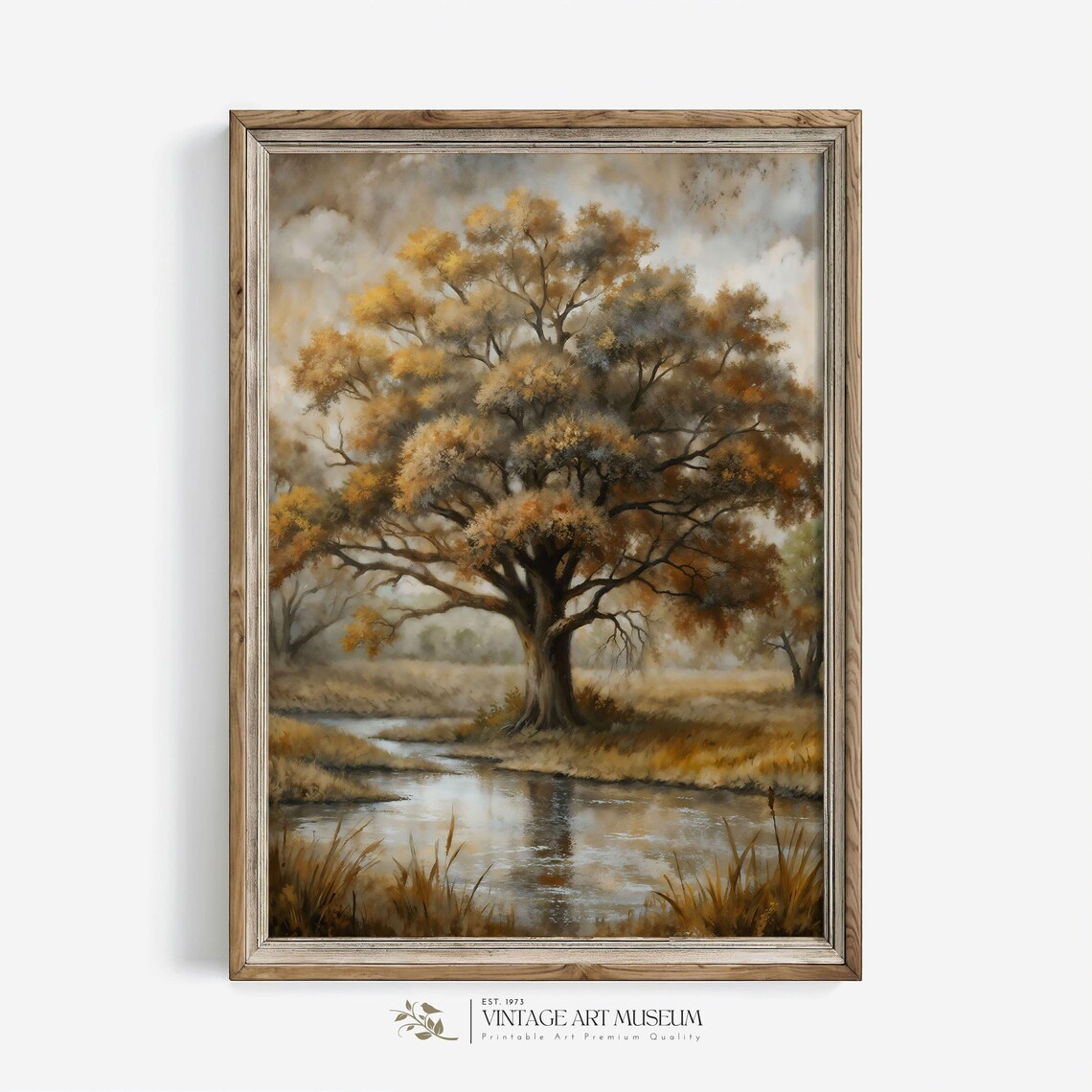 Single Rowan Tree Vintage Landscape Art Print