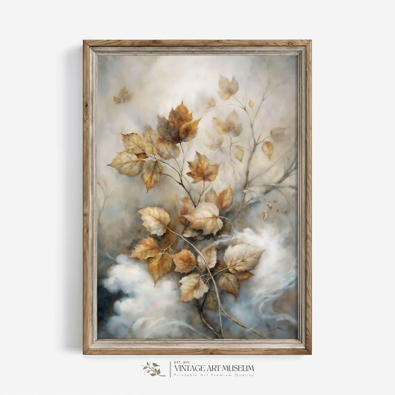 Maple Branch Painting, Vintage Style Autumn Art Print