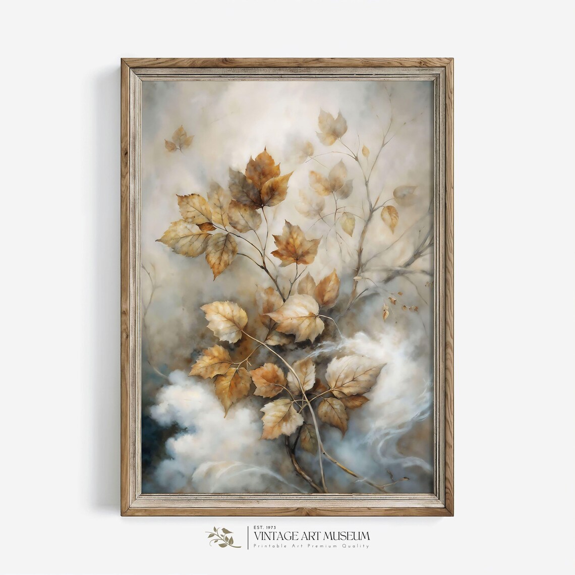 Maple Branch Painting, Vintage Style Autumn Art Print