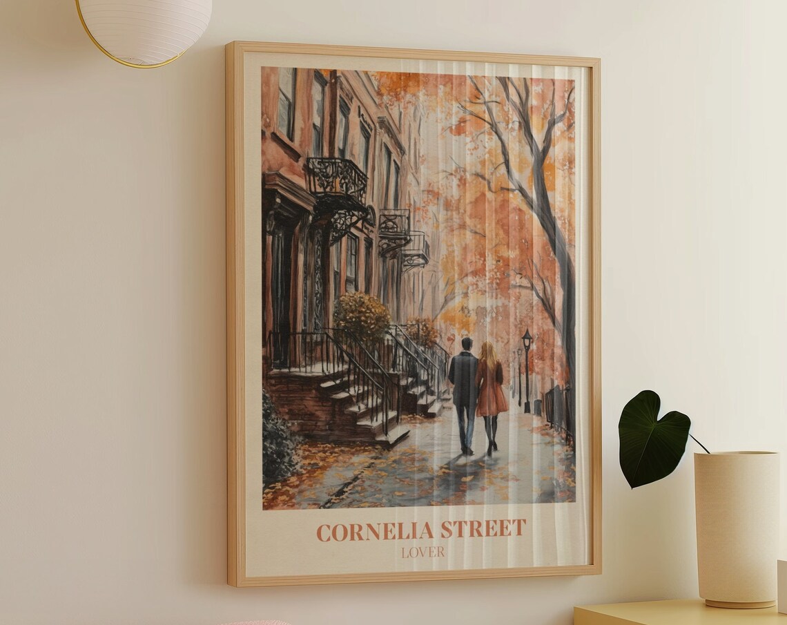 Cornelia Street Watercolour Music Art Print, Bedroom