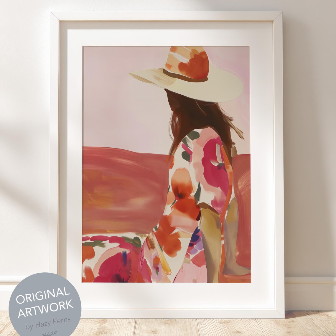 Cowgirl In Pink Dress Rustic Western Portrait