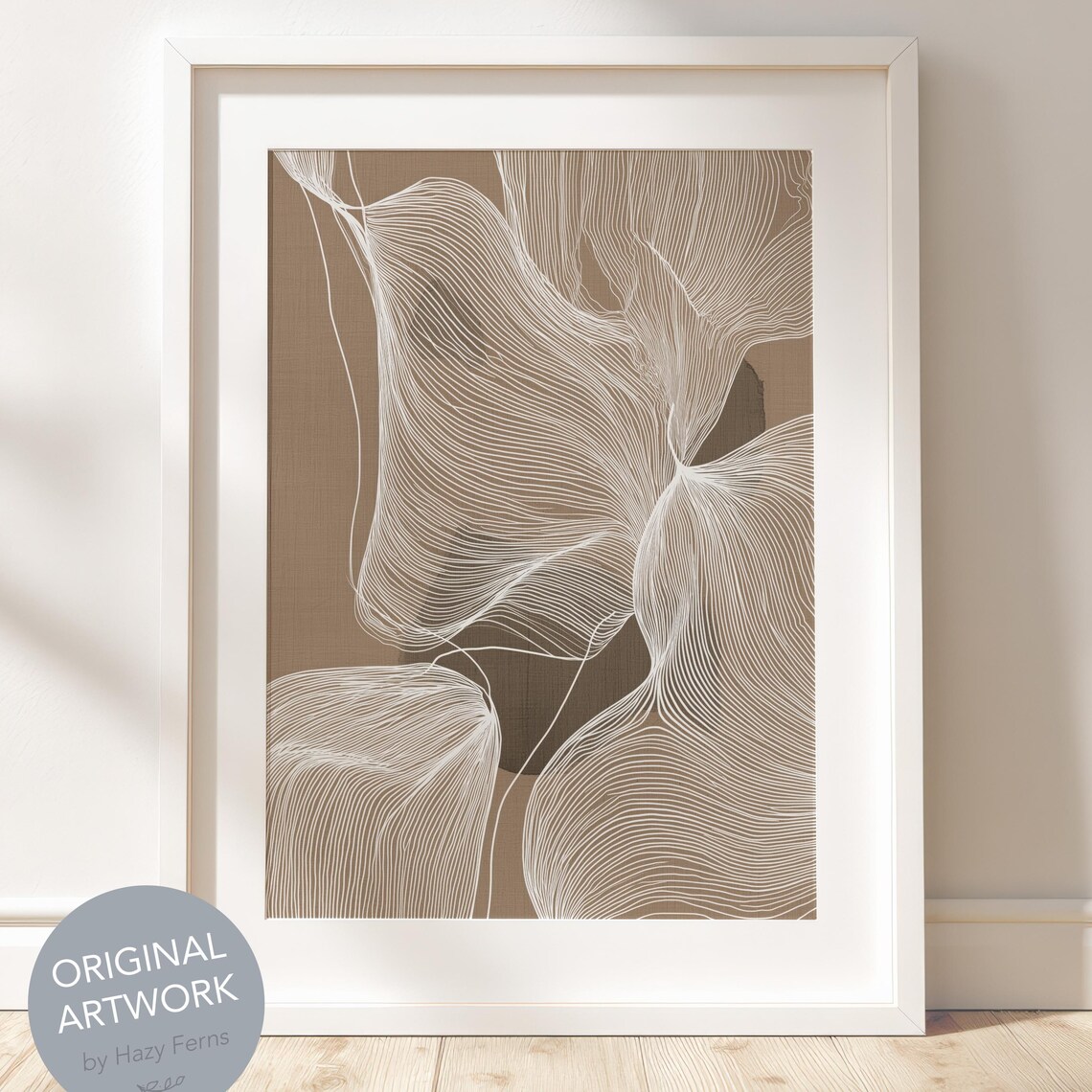 Earthy Abstract Smooth Line, Boho Minimalist Art Print