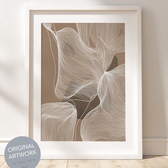 Earthy Abstract Smooth Line, Boho Minimalist Art Print