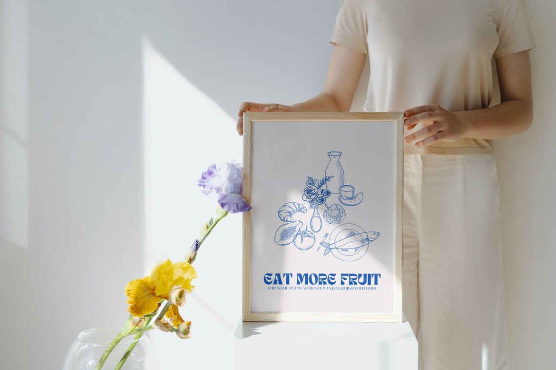 Eat More Fruit Vintage Food Poster, Kitchen Decor - Image 2