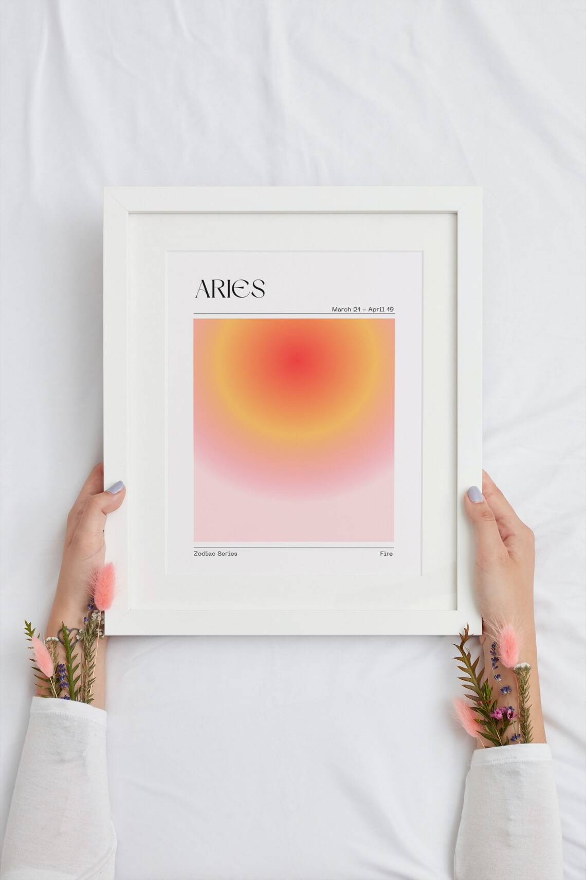 Aries Zodiac Aura Gradient Art Print, Astrology - Image 3