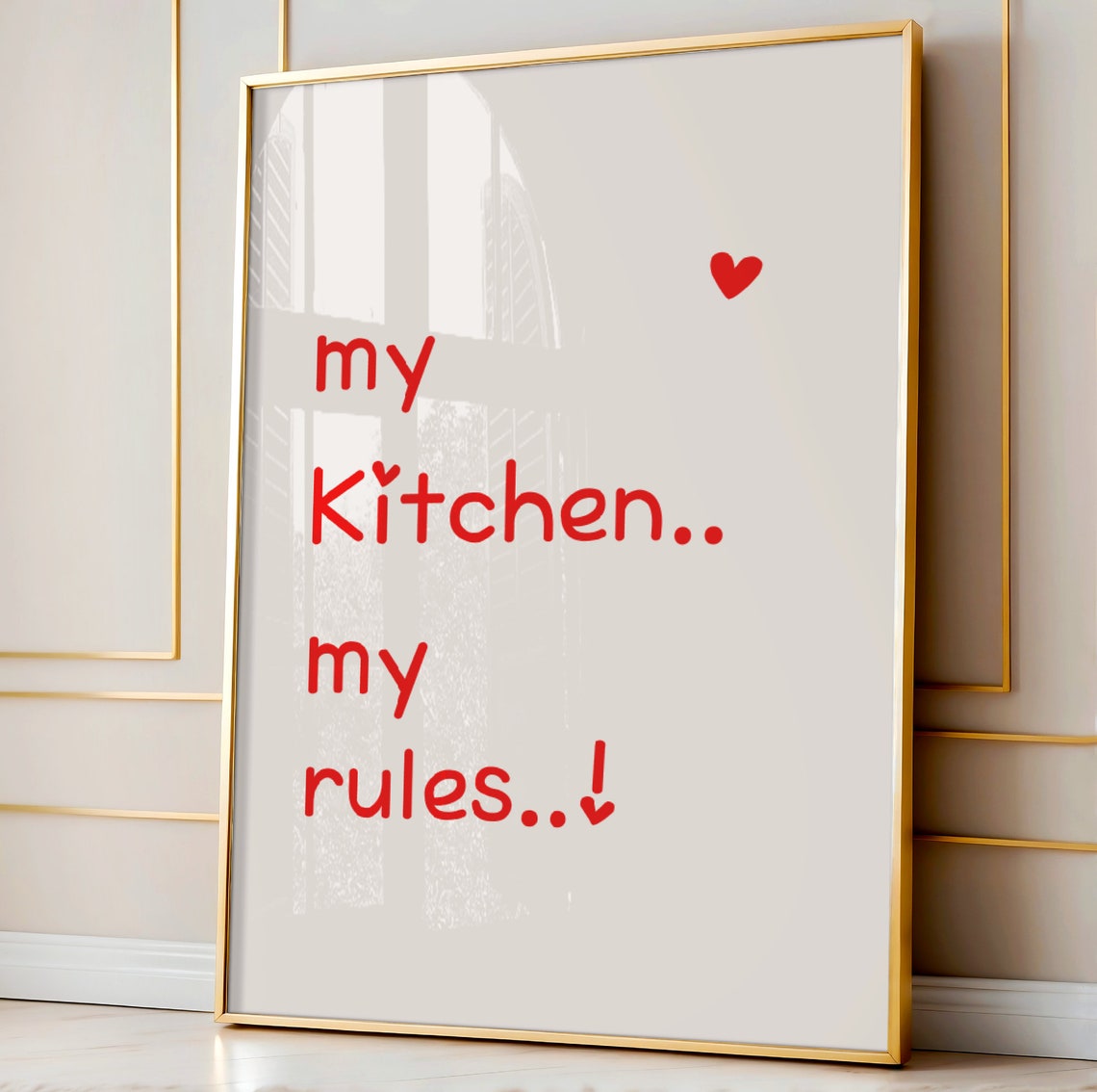 Kitchen Decor Gift Wall Art Chef Poster Minimalist Heart Print