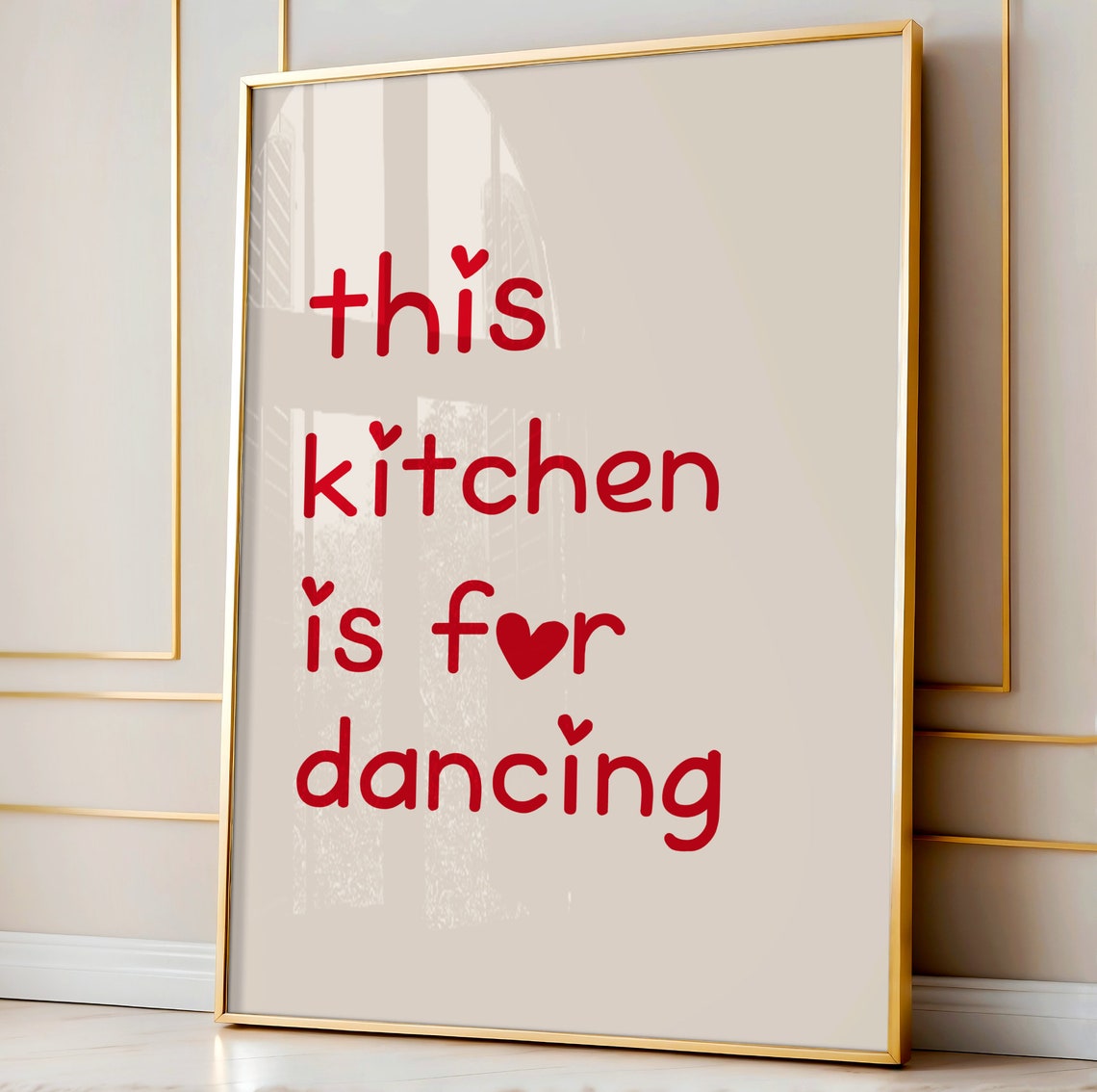 This Kitchen Is For Dancing Sweet Red Heart Quote Kitchen Poster