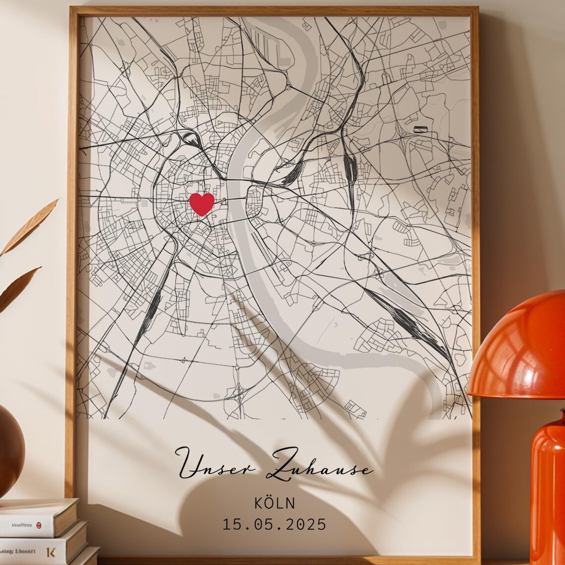 Personalized Unser Zuhause Map Poster, Minimalist Print