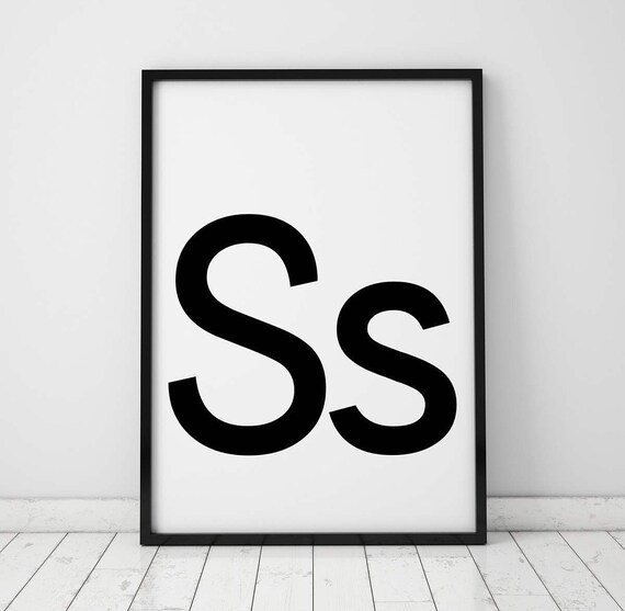 Bold Black Uppercase S Lowercase s Scandinavian Minimalist Poster