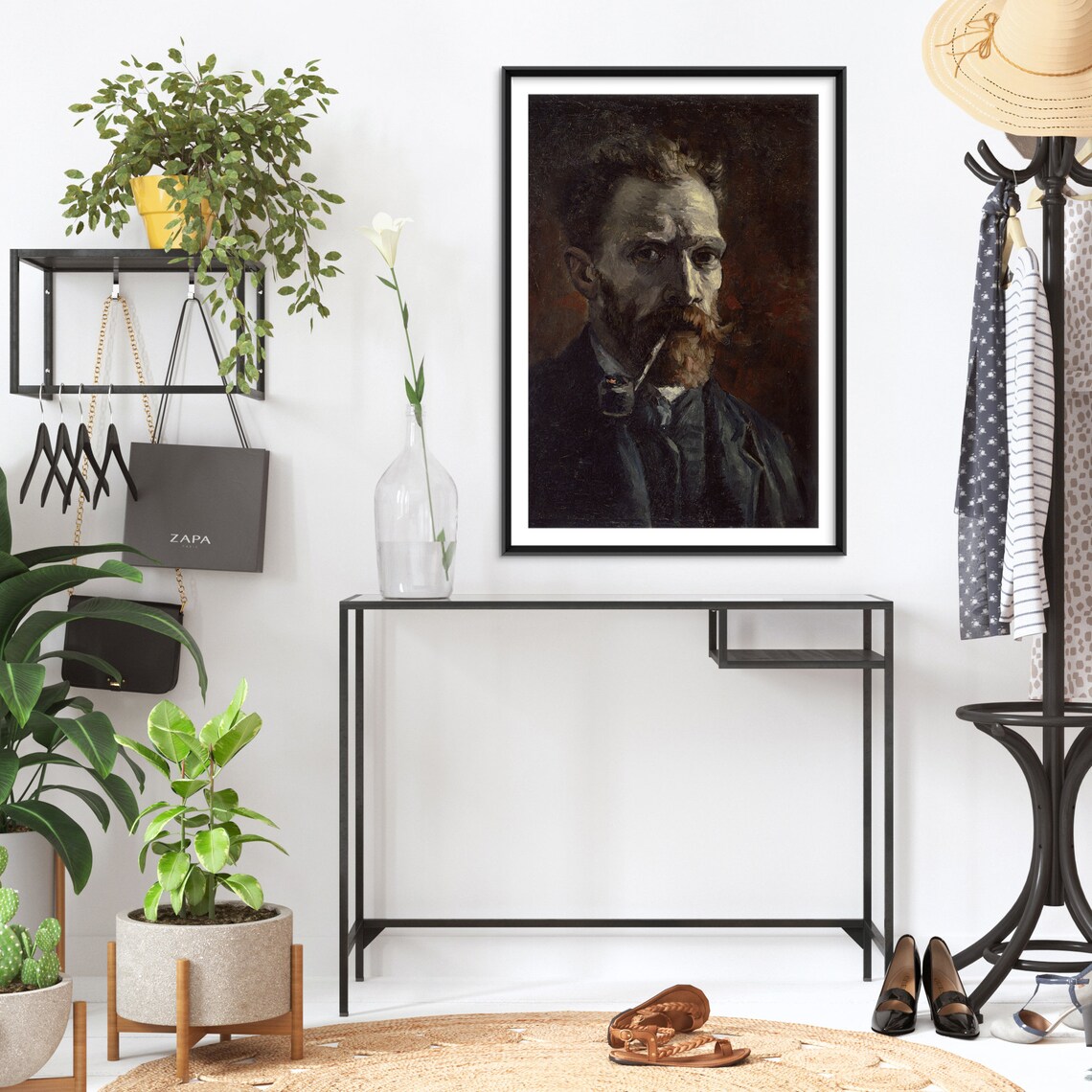 Van Gogh Self Portrait With Pipe, Classic Poster Print - Image 2