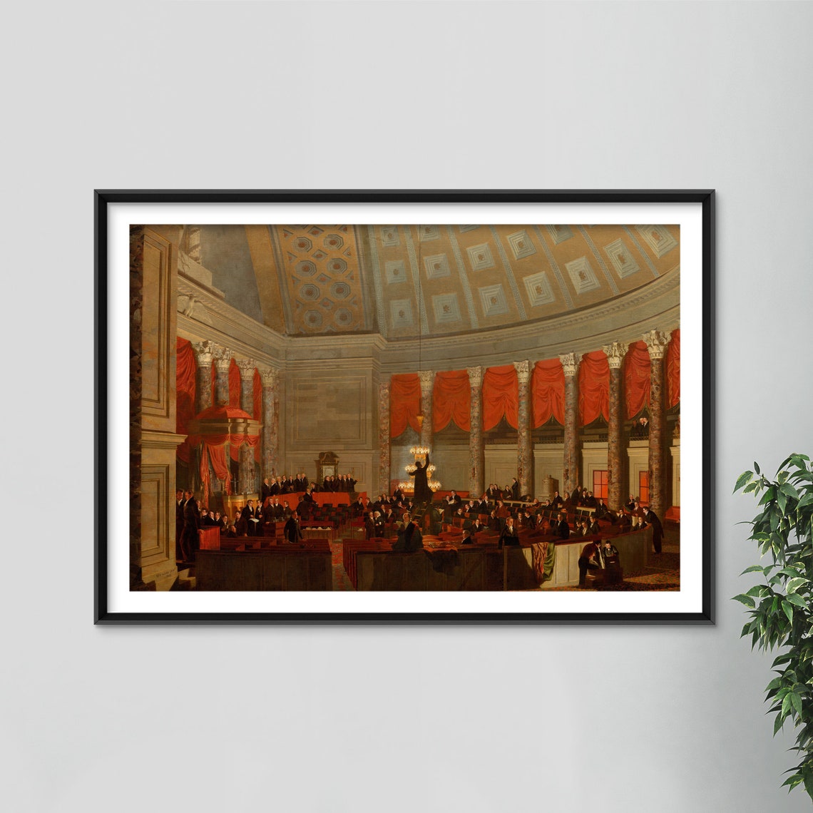 Samuel F B Morse The House Of Representatives 1822 Classic Painting Photo Poster Print Art Gift Home Decor Usa Congress Politics